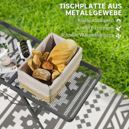Folding aluminum camping table - Adjustable in height, 90x40.5 cm