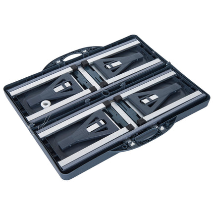 Camping table set in aluminum with 4 folding seats