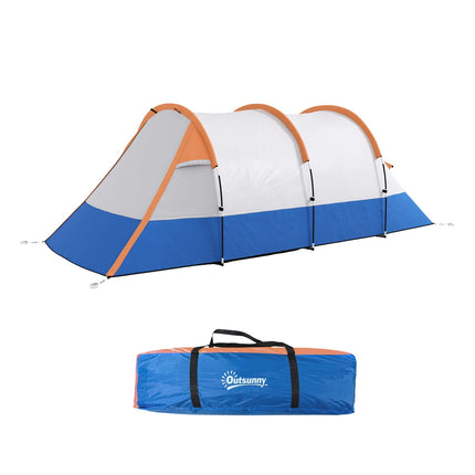 Camping tent for 3, 2 rooms, windproof, 2000 mm water repellent