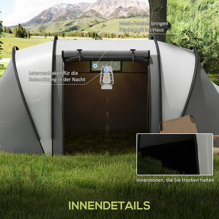 Lightweight water-repellent family tent for 4-5 people