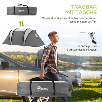 Lightweight water-repellent family tent for 4-5 people