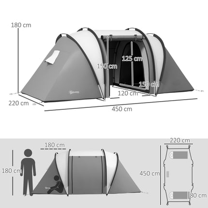 Lightweight water-repellent family tent for 4-5 people