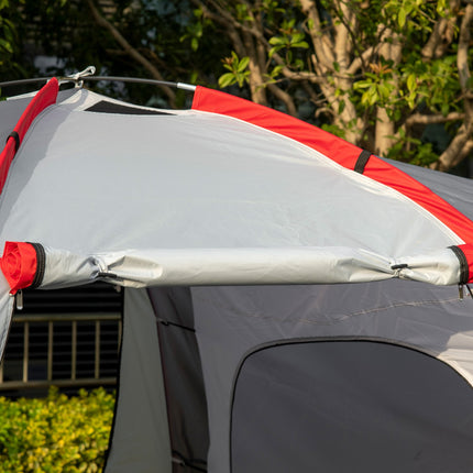 6-person tunnel camping tent, windproof UV50+, 2 bedrooms