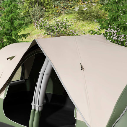 8-person tunnel tent, windproof, water-repellent, dark green