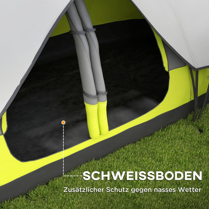 8-person tunnel tent, 2 rooms, windproof, water-repellent