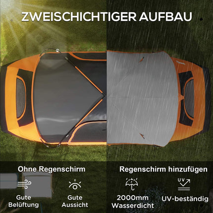 8-person tunnel camping tent, windproof, water-repellent