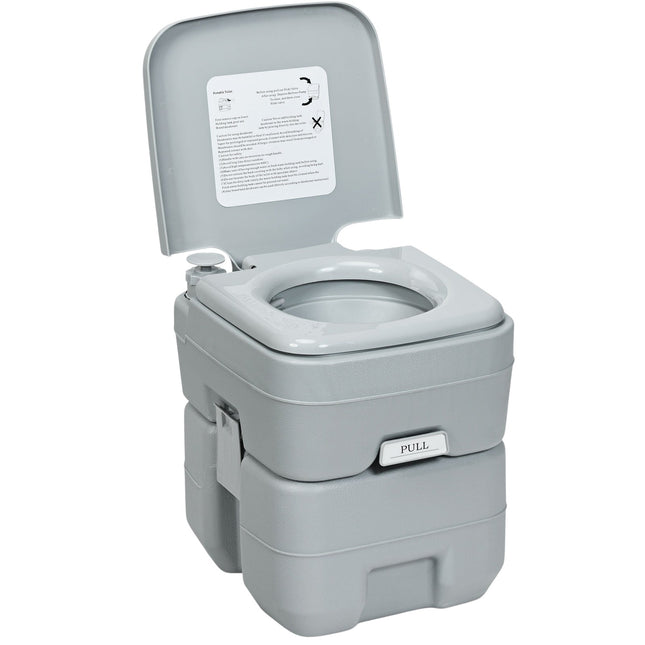 Camping toilet, travel toilet, mobile toilet, portable outdoor toilet, 20 L, grey