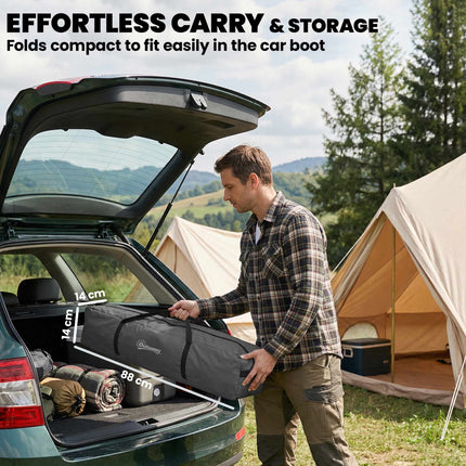 Camping windbreak 480x120 cm dark grey, foldable with bag