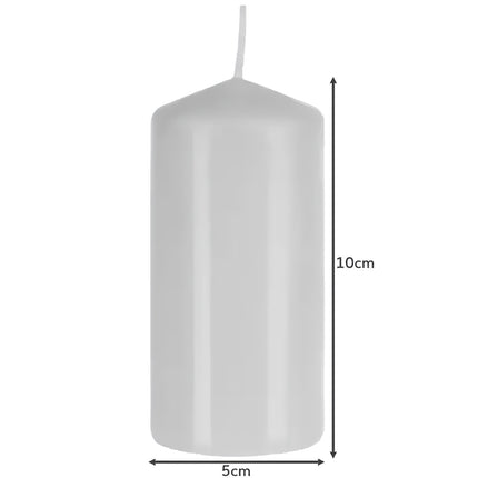 Candle cylinder white - set of 8 pcs.