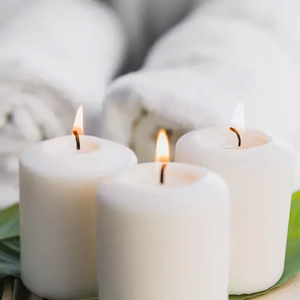 Candle cylinder white - set of 8 pcs.