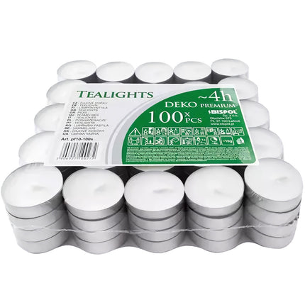 Candles / tea lights 4h - set of 100 pieces