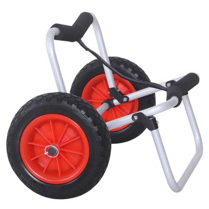 Canoe and kayak cart, foldable with PU wheels, 90 kg capacity