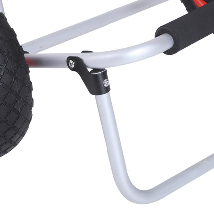 Canoe and kayak cart, foldable with PU wheels, 90 kg capacity