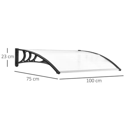 Transparent polycarbonate front door cover - 75x100cm