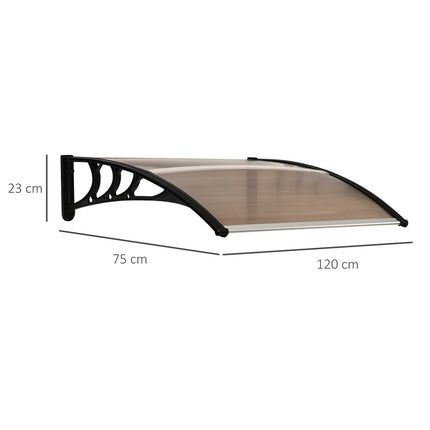 Weather-resistant exterior door in polycarbonate, brown, 120x75cm