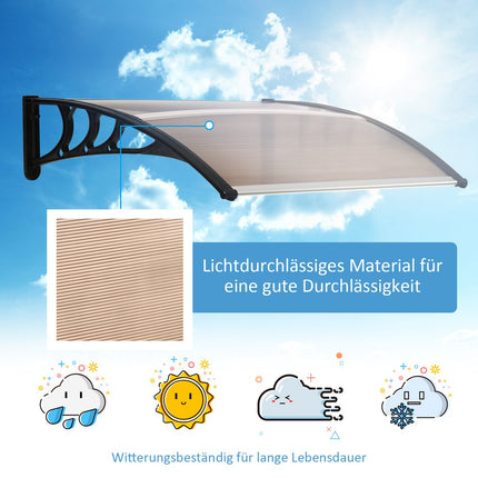Weather-resistant exterior door in polycarbonate, brown, 120x75cm