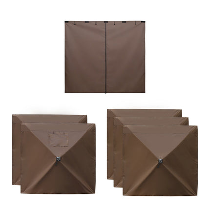 Canopy Sidewalls 6-Pack, Waterproof 5.67x4.85 Ft, Brown