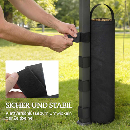 Canopy Weight Bags, 8-Pack, 600D Oxford, No Sand, Black