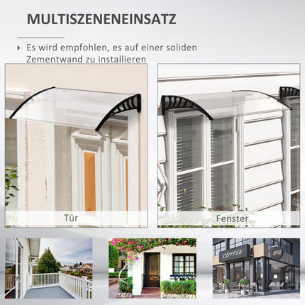 Arched front door in polycarbonate, UV and rain protection