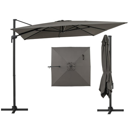 Cantilever Patio Umbrella 300x300 cm, 360 Rotation
