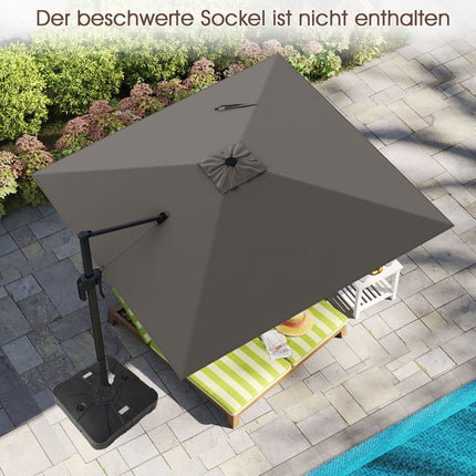 Cantilever Patio Umbrella 300x300 cm, 360 Rotation