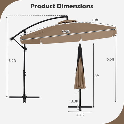 Cantilever Patio Umbrella 305 cm, Tilt, Cover, Crank