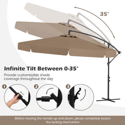 Cantilever Patio Umbrella 305 cm, Tilt, Cover, Crank