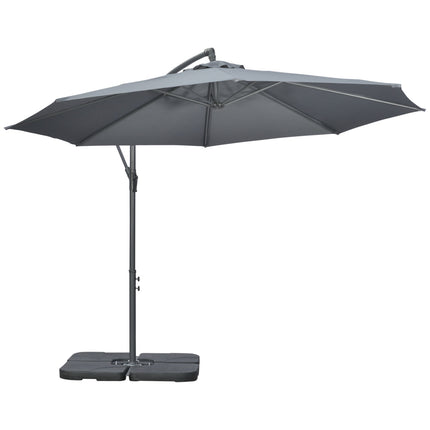 Cantilever Umbrella 2.92M steel, dark grey, wind resistant cover