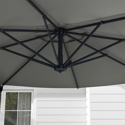 Cantilever 3m tilting parasol, rotating garden umbrella