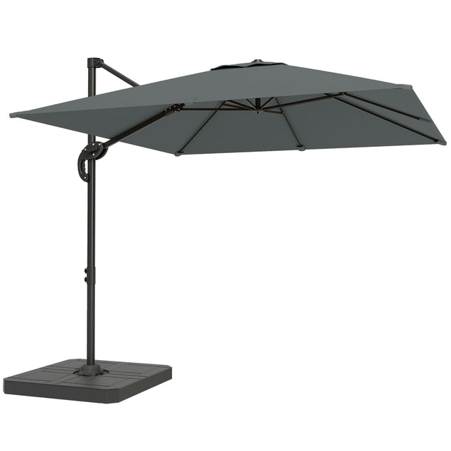 Cantilever Umbrella with Base Weights, UPF50+ Polyester