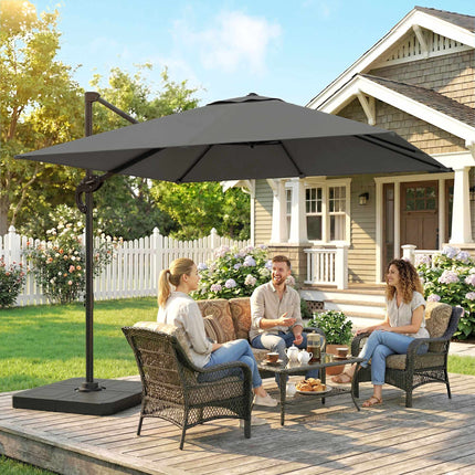 Cantilever Umbrella with Base Weights, UPF50+ Polyester