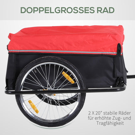 Cargo bike trailer - Transport tool, black and red