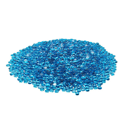 Caribbean Blue Fire Pit Glass Beads, 20 lb, 3/4 in