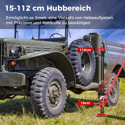 Car jack 3T high lift all-purpose jack off-road pole winch 112 cm rack jack red