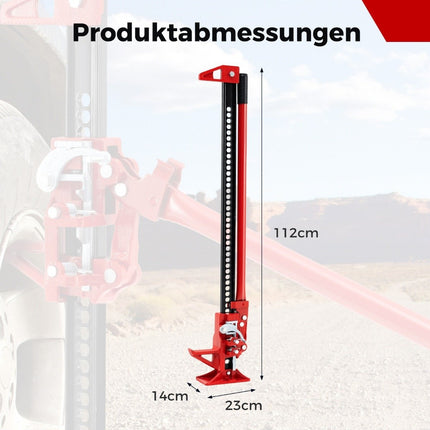 Car jack 3T high lift all-purpose jack off-road pole winch 112 cm rack jack red