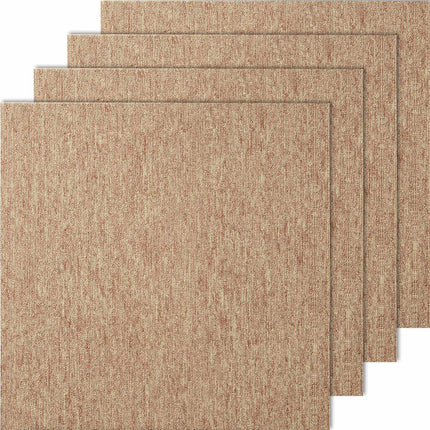 Carpet Tiles, 20x20 In Padded Squares, 16-Pack, Brown
