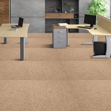 Carpet Tiles, 20x20 In Padded Squares, 16-Pack, Brown