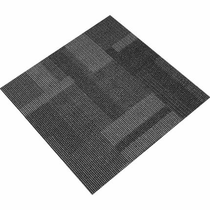 Carpet Tiles 24x24 In, Padded Backing, 24-Pack, Mixed Gray