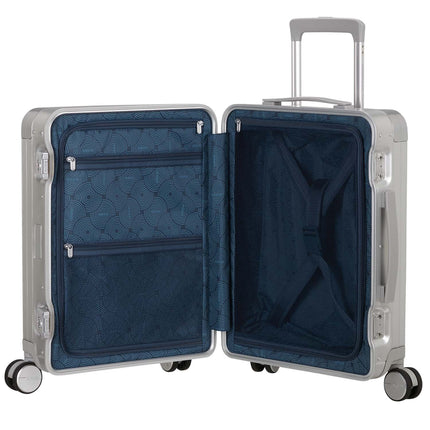 Carry-On Suitcase, Aluminum 55 cm, Silver