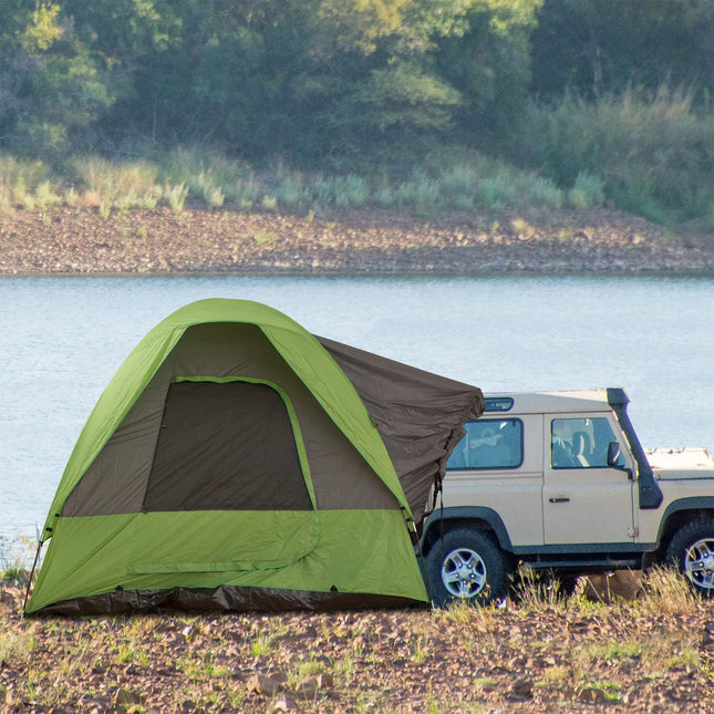 Camping tent for 4-5 people, fiberglass polyester, green