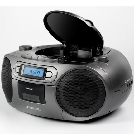 Cassette radio CD/FM radio/Cassette tape/USB/BT Dark grey