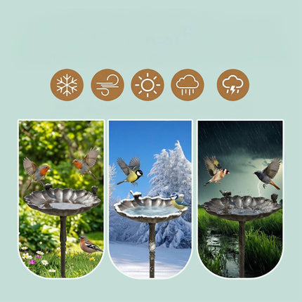 Cast Iron Bird Bath – Standing, Frost-Resistant Basin