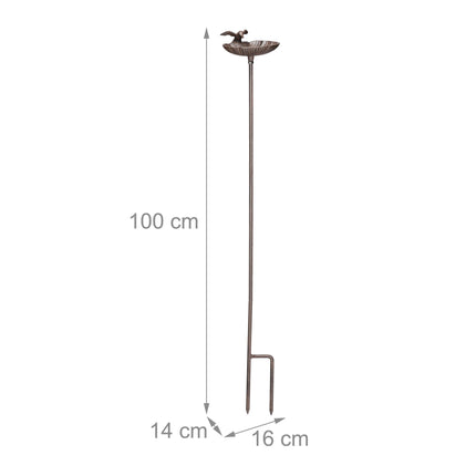 Cast-Iron Bird Bath with Stake
