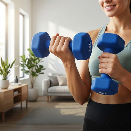 Cast Iron Dumbbells Pair, Ergonomic Grip, 1-5kg