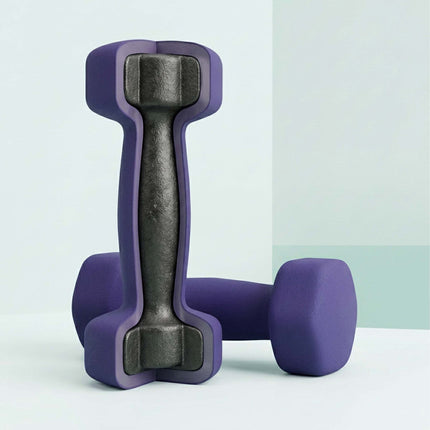 Cast Iron Dumbbells Pair, Ergonomic Grip, Non-Slip Coating