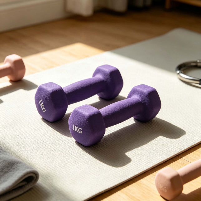 Cast Iron Dumbbells Pair with Ergonomic Grip