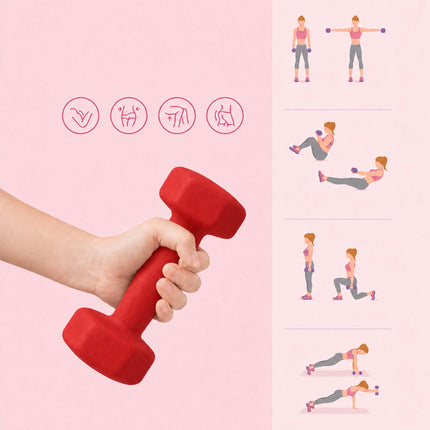 Cast Iron Dumbbells Pair with Ergonomic Grip