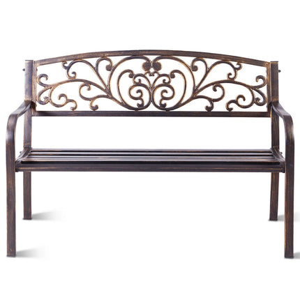 Cast Iron Garden Bench for 2-3 People with Backrest
