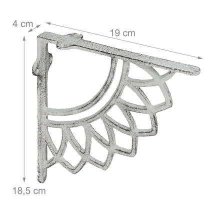 Cast Iron Mandala Shelf Brackets, Set of 2