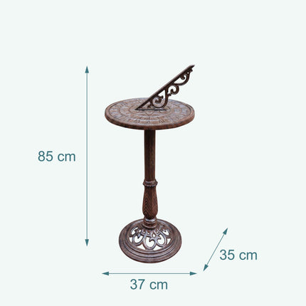 Cast Iron Sundial With Stand – Roman Numerals, Outdoor